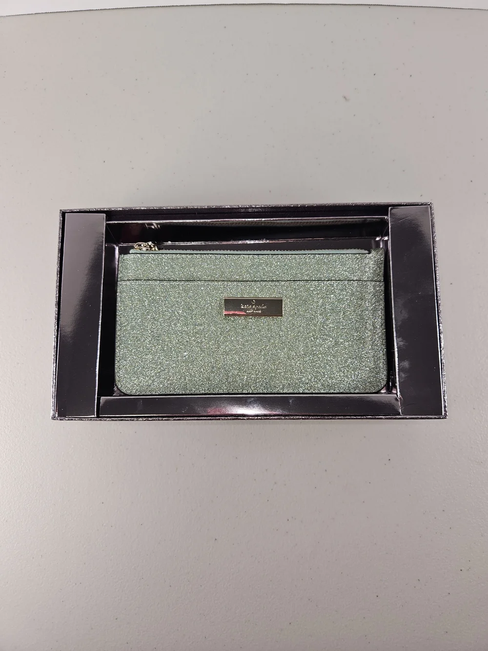 NWT Kate Spade Kenzie Glitter Seawater (300) Wallet & Card Holder